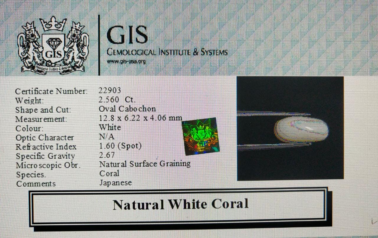 White Coral 2.56 Ct. 5 WC226 4 White Coral 2.56 Ct.