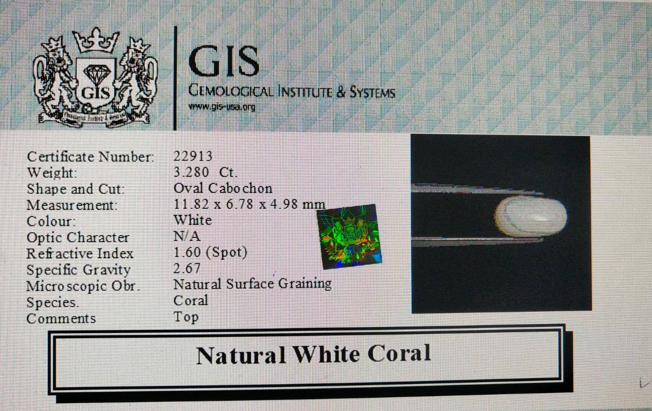 WC236 4 White Coral 3.28 Ct.