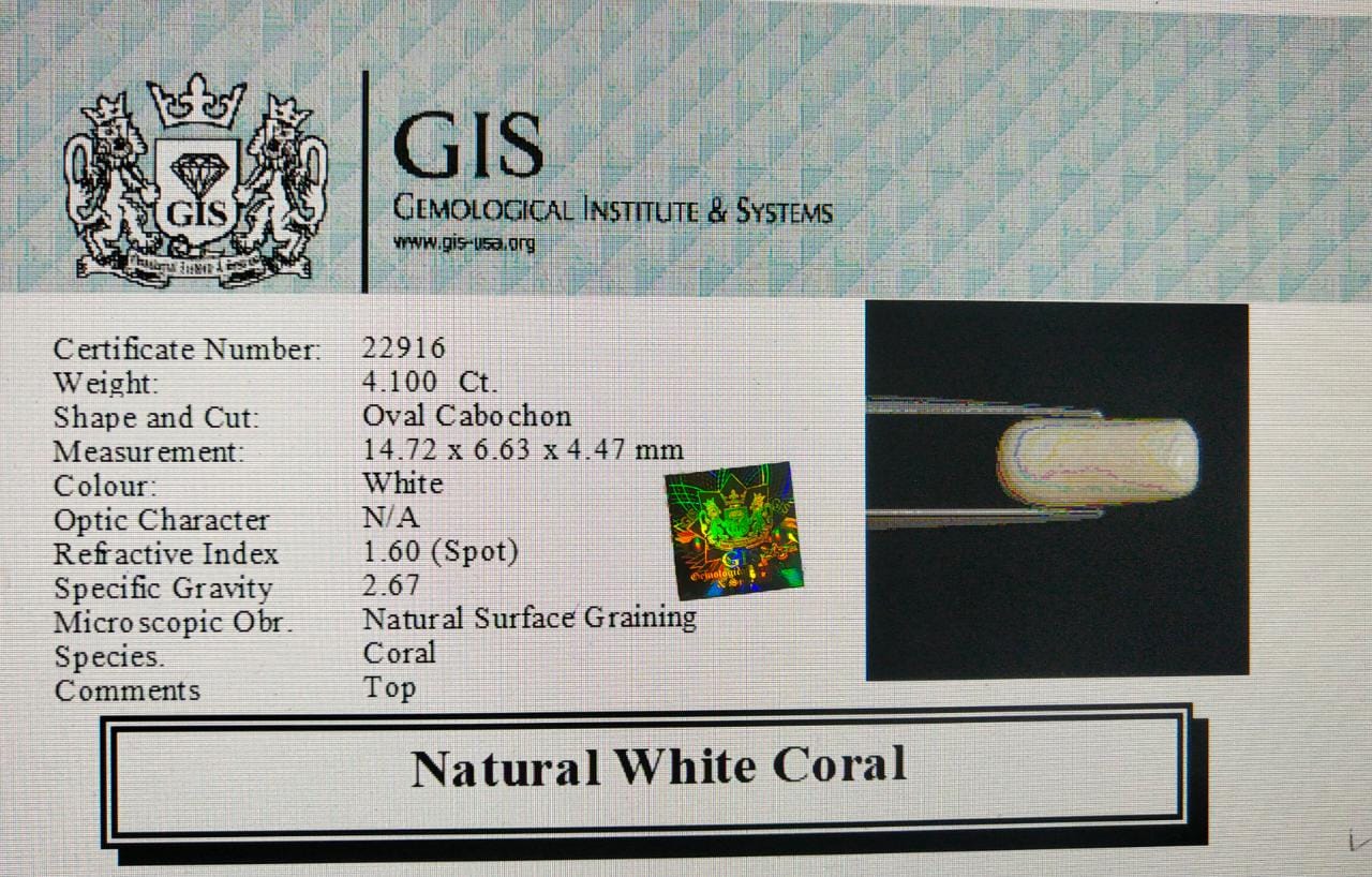 WC239 4 White Coral 4.1 Ct.