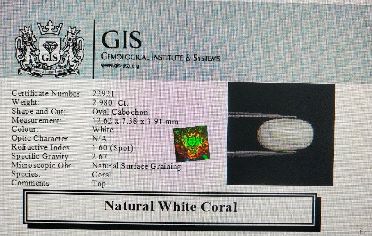 WC244 4 White Coral 2.98 Ct.