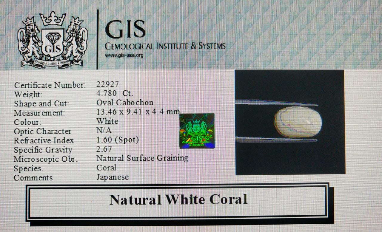 White Coral 4.78 Ct. 5 WC250 4 White Coral 4.78 Ct.