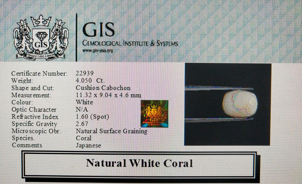 WC262 4 White Coral 4.05 Ct.