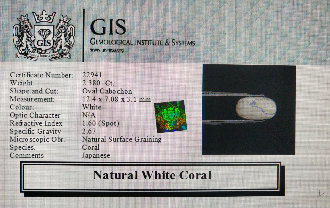 WC264 4 White Coral 2.38 Ct.