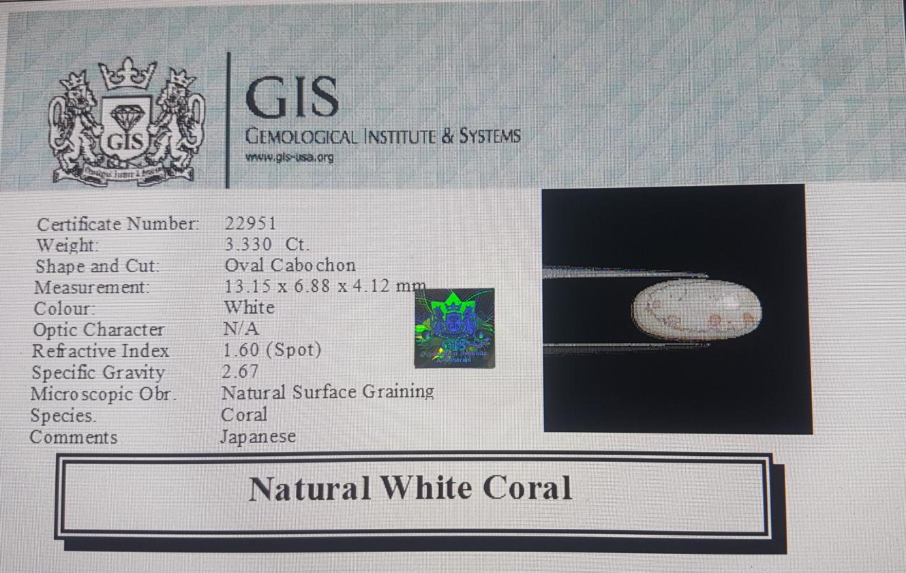 WC274 4 White Coral 3.33 Ct.