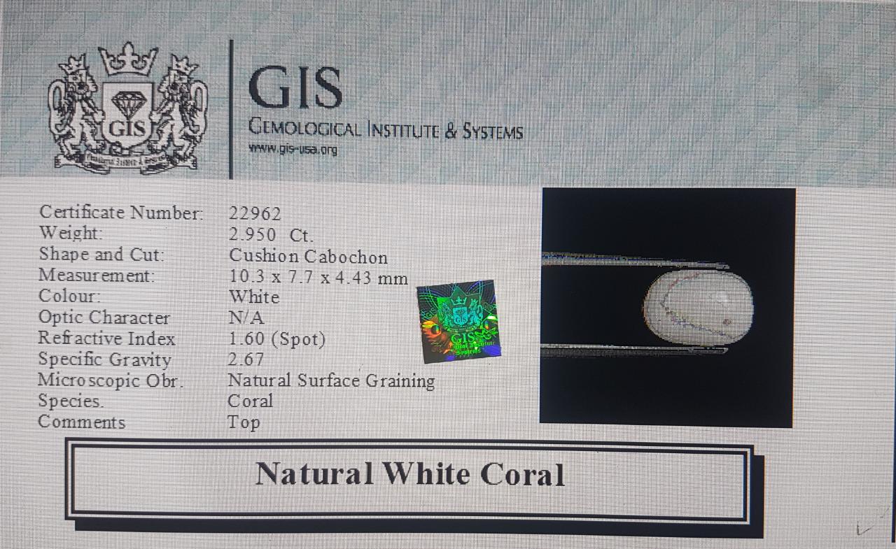 WC285 4 White Coral 2.95 Ct.