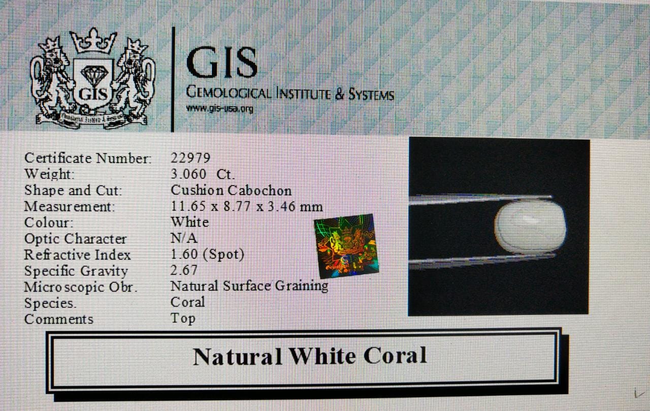 WC302 4 White Coral 3.06 Ct.