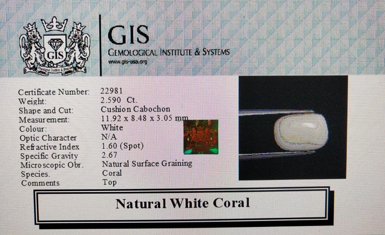 WC304 4 White Coral 2.59 Ct.