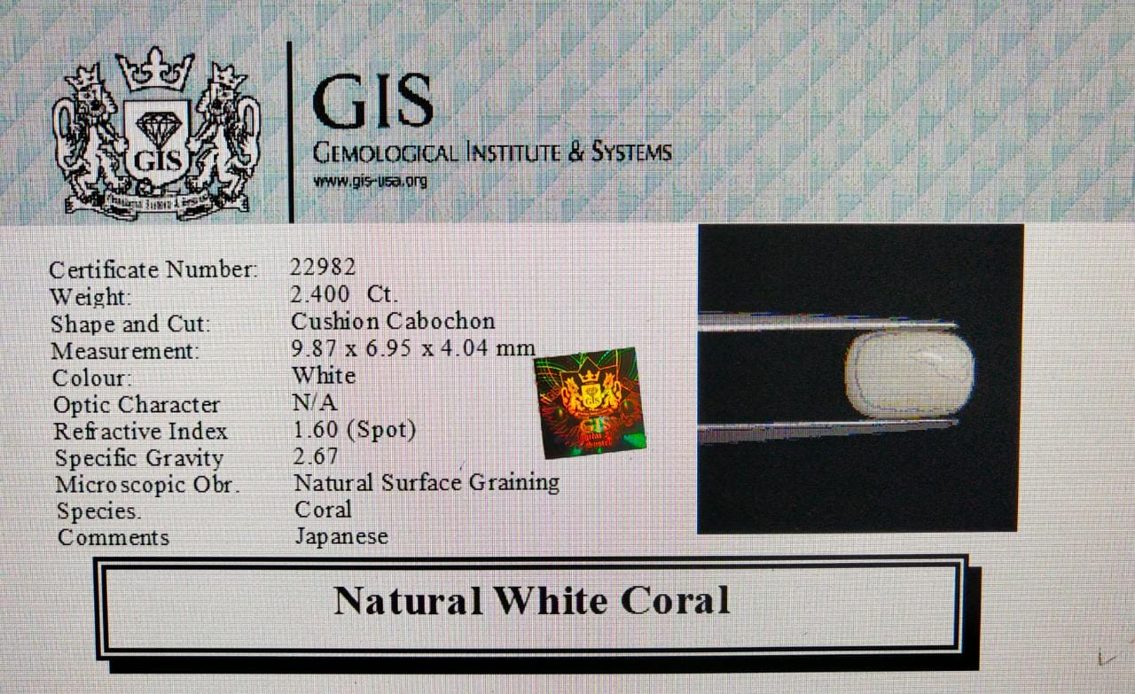 WC305 4 White Coral 2.4 Ct.