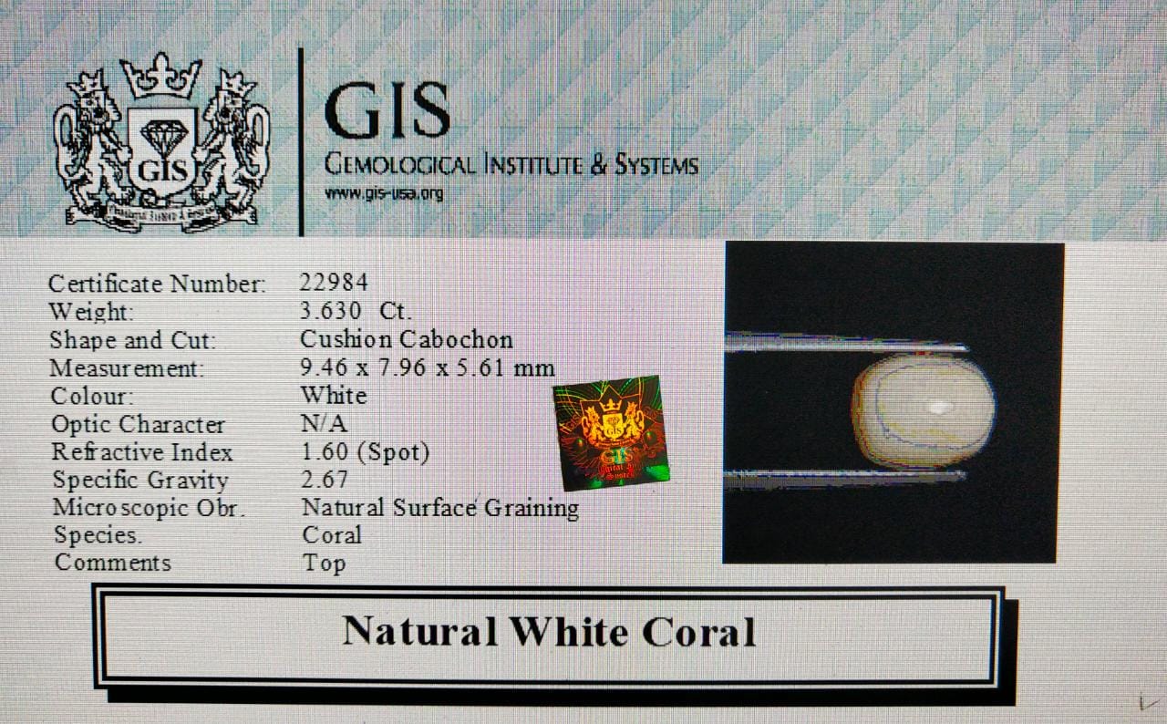 WC307 4 White Coral 3.63 Ct.