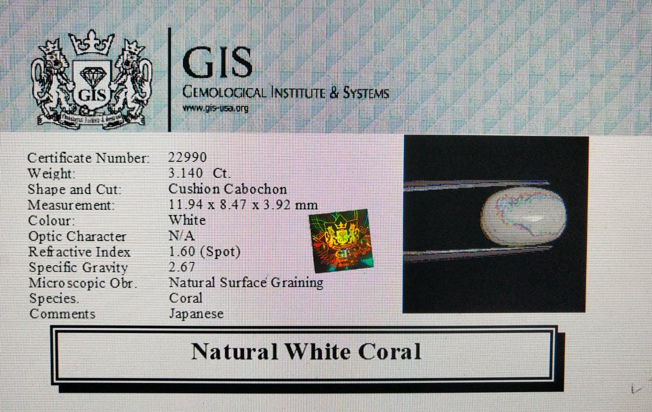 White Coral 3.14 Ct. 5 WC313 4 White Coral 3.14 Ct.