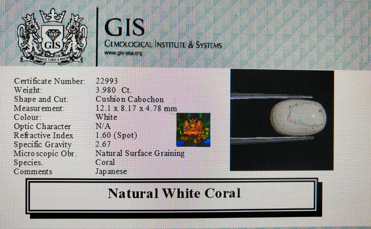 White Coral 3.98 Ct. 5 WC316 4 White Coral 3.98 Ct.