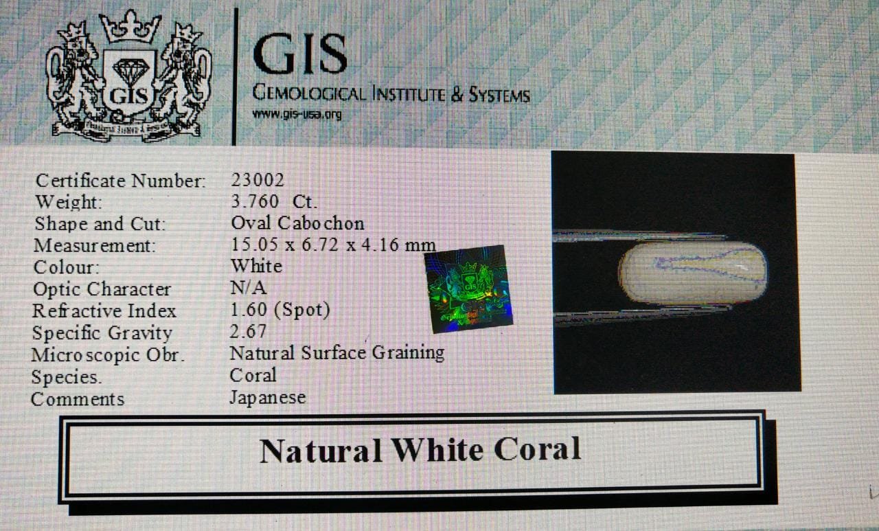 WC325 4 White Coral 3.76 Ct.
