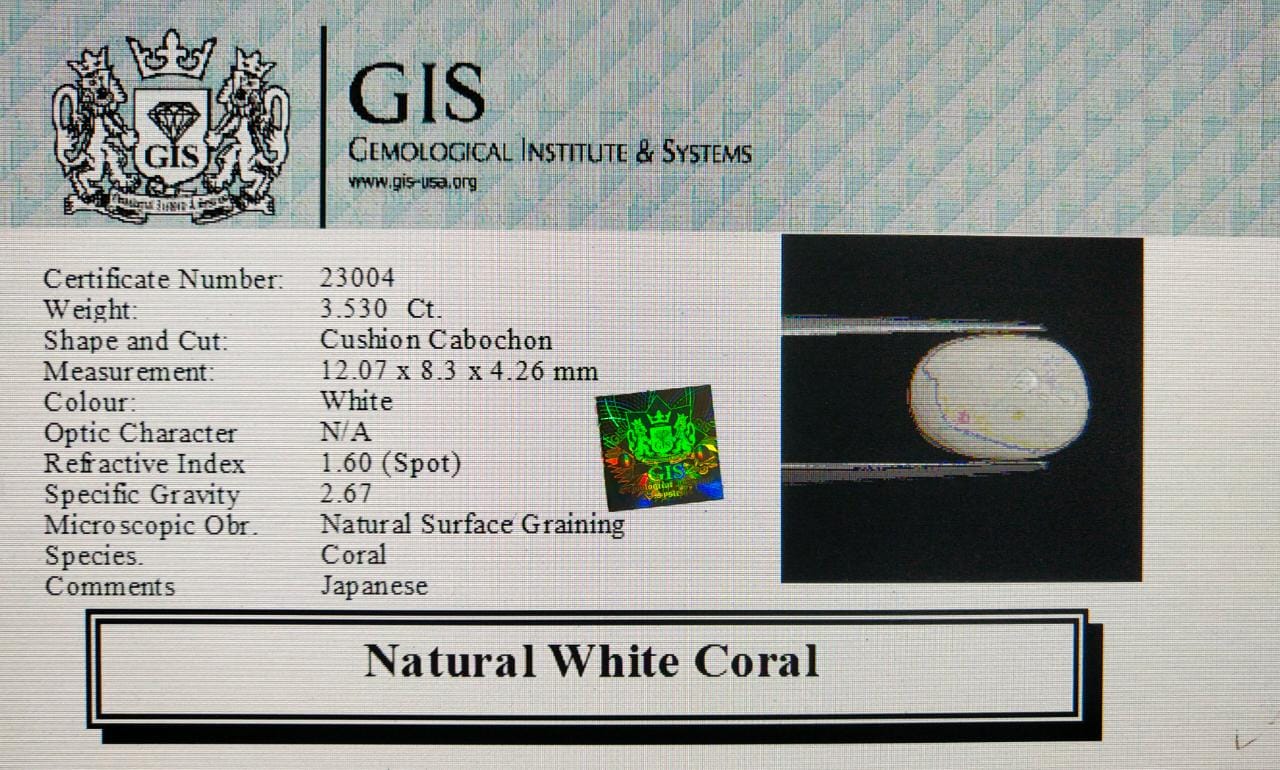 WC327 4 White Coral 3.53 Ct.