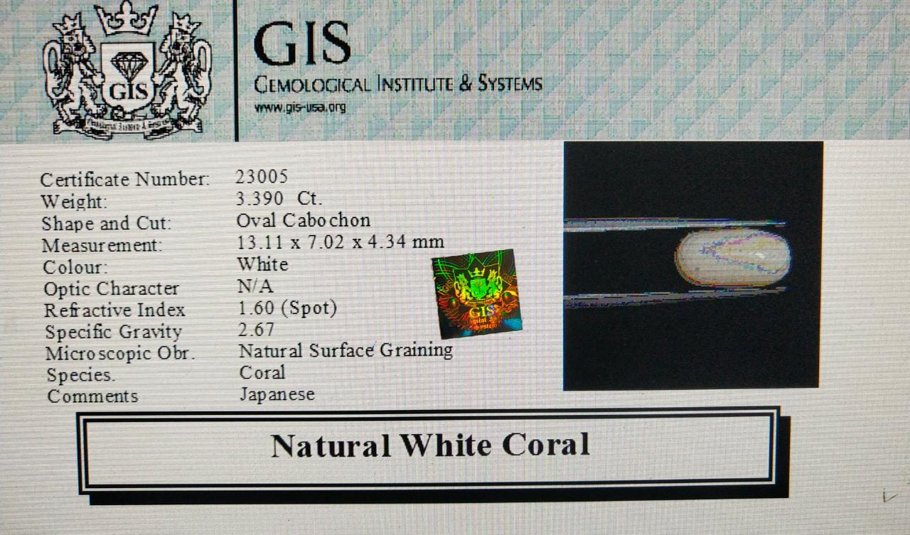 WC328 4 White Coral 3.39 Ct.