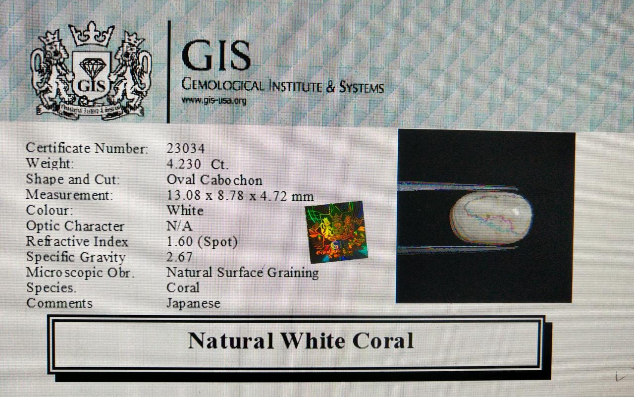 White Coral 4.23 Ct.