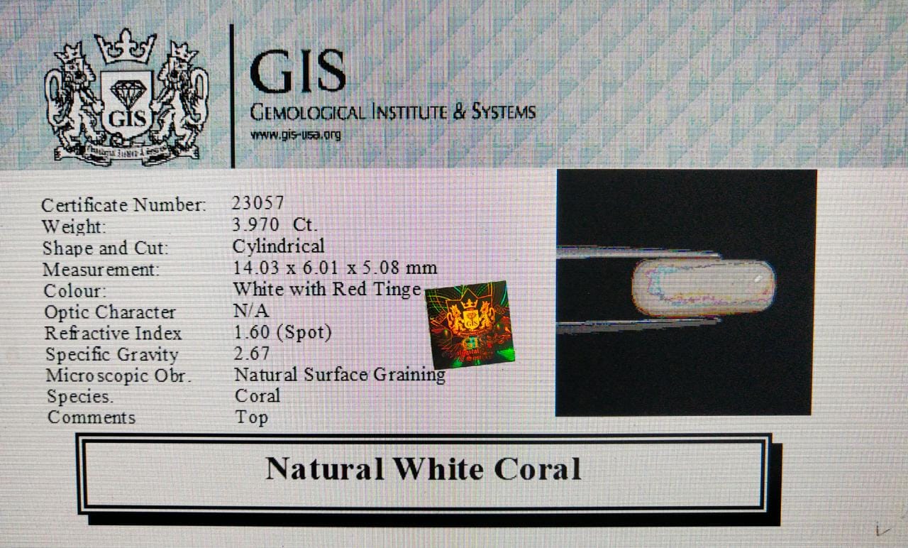 White Coral 3.97 Ct.