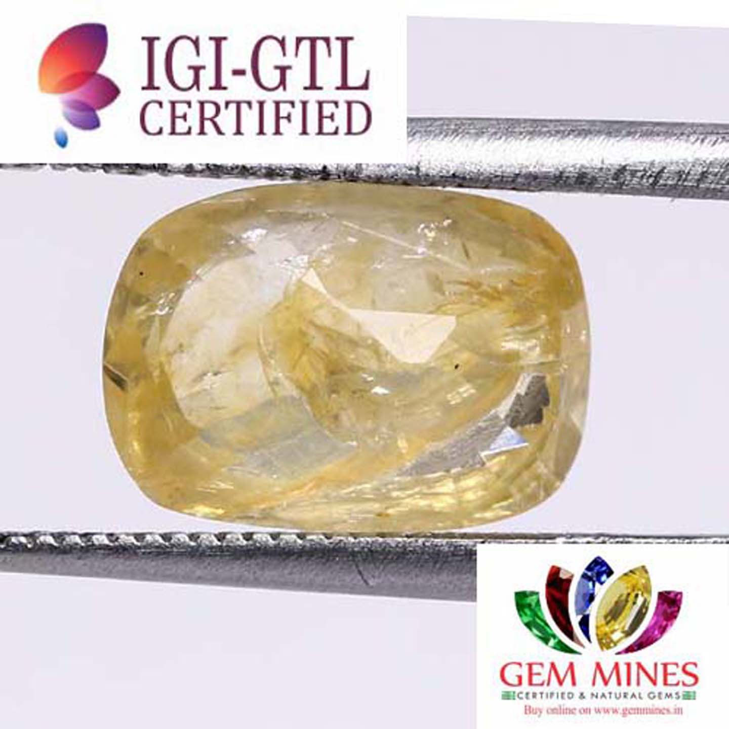 YSP8027 2 Yellow Sapphire 4.37 Ct.