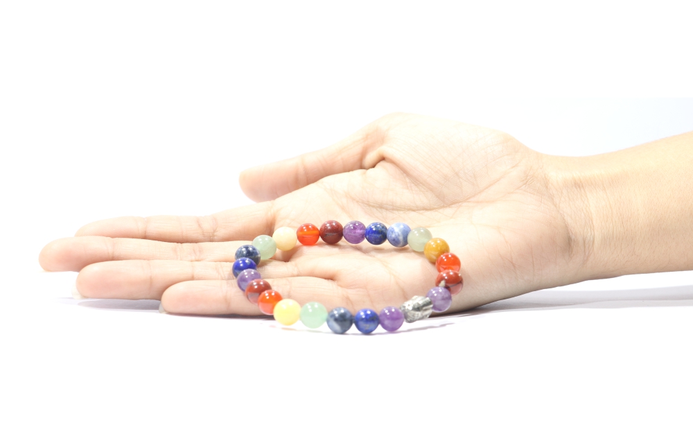 Seven Chakra Bracelet 21 Beads Rubber Band ~ Praween mantra vigyan