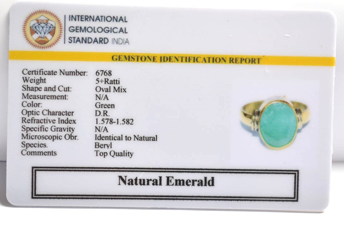 6768 Natural Emerald (Panna) Ring (5+ Ratti)