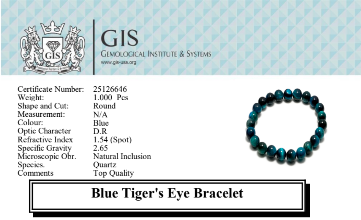 BLB001 FX Blue Tiger's Eye Bracelet