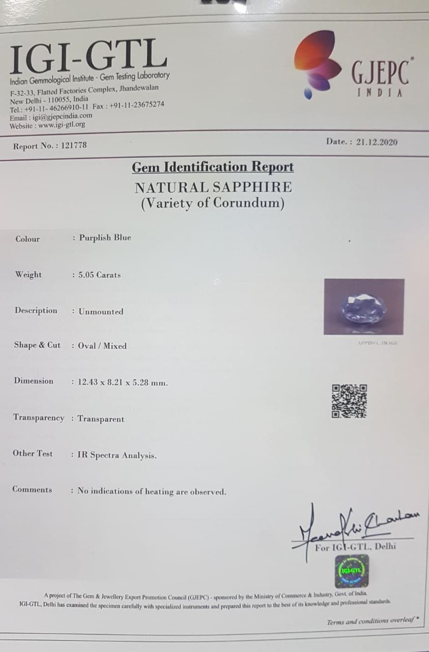 BSP5928 4 Blue Sapphire 5.05 Ct.
