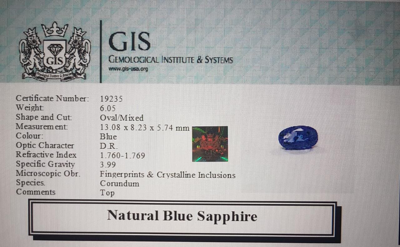 BSP5959 4 Blue Sapphire 6.05 Ct.