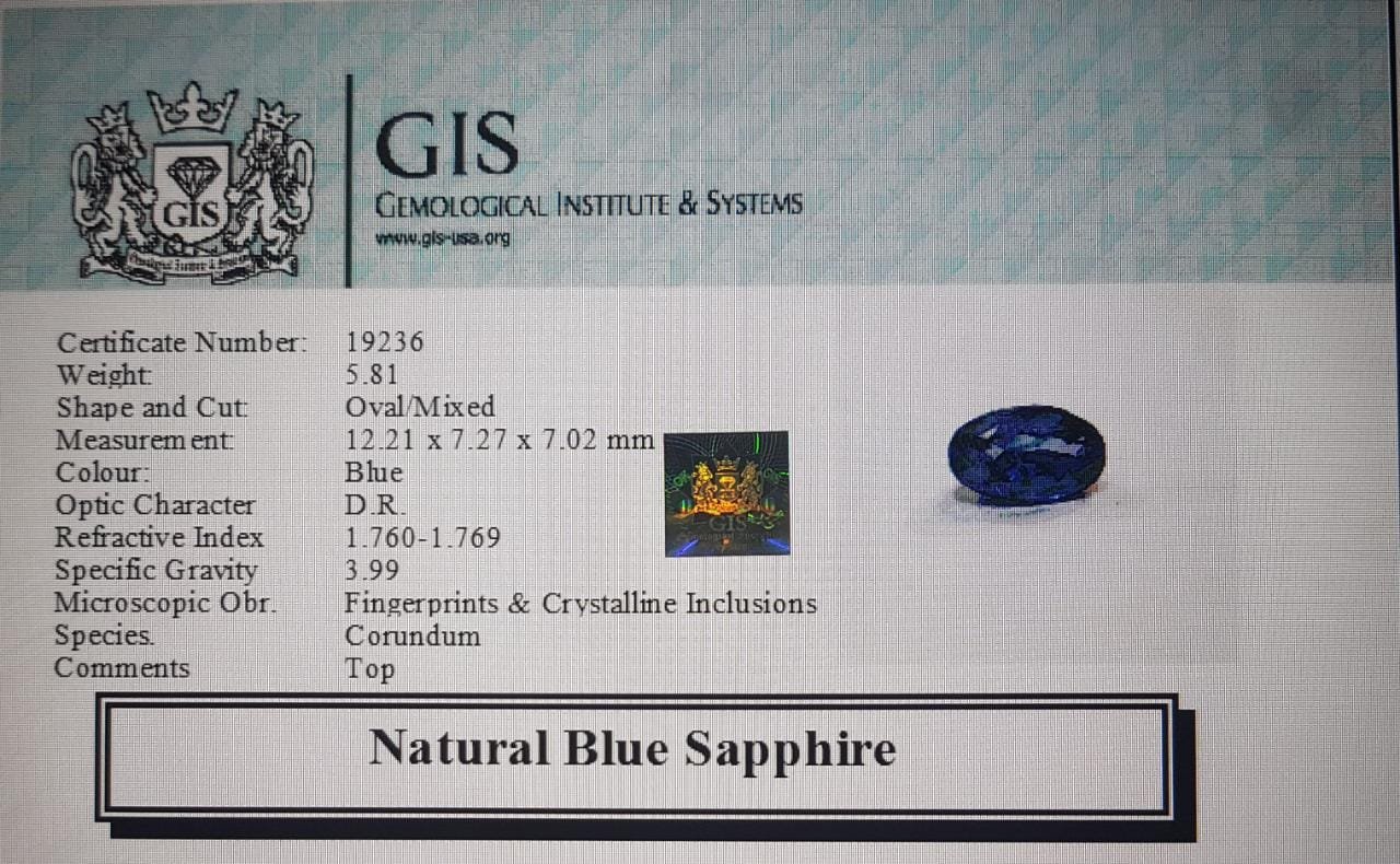 BSP5960 4 Blue Sapphire 5.81 Ct.