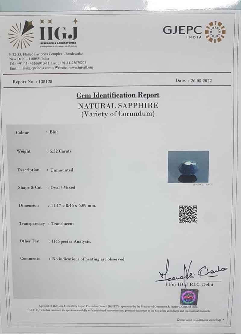 BSP7248 4 Blue Sapphire 5.32 Ct.