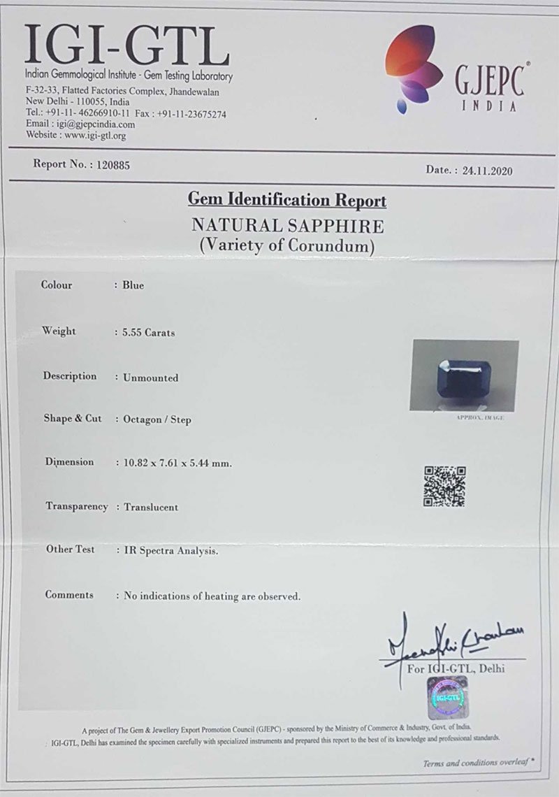 BSP7432 4 Blue Sapphire 5.55 Ct.