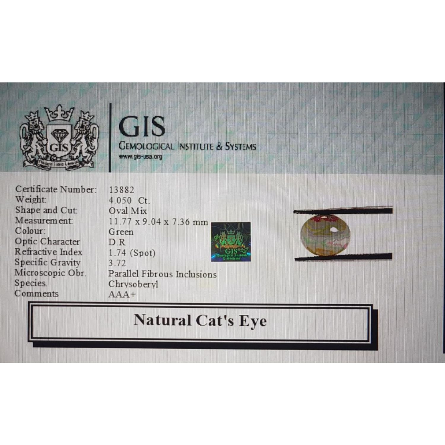 CE1474 4 Cat's Eye 4.05 Ct.