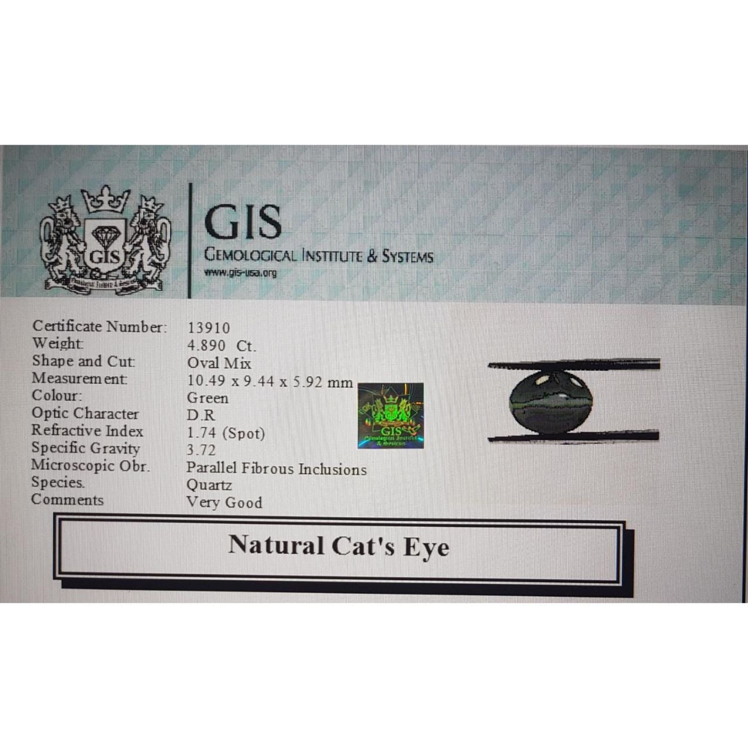 CE1502 4 Cat's Eye 4.89 Ct.