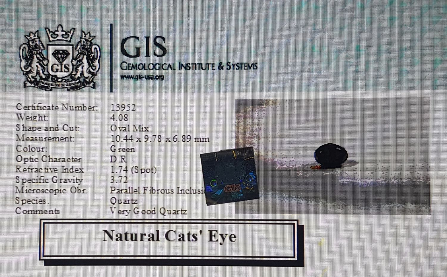 Cat's Eye 4.08 Ct.