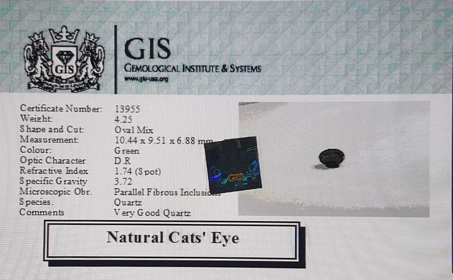 Cat's Eye 4.25 Ct.