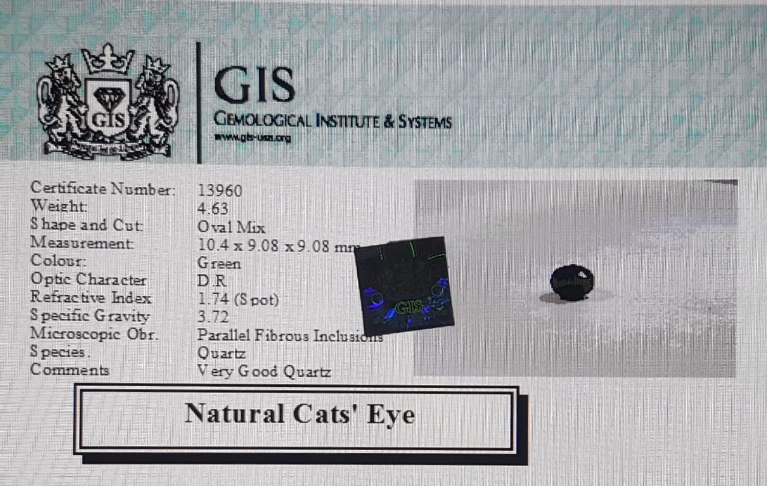 CE1552 4 Cat's Eye 4.63 Ct.