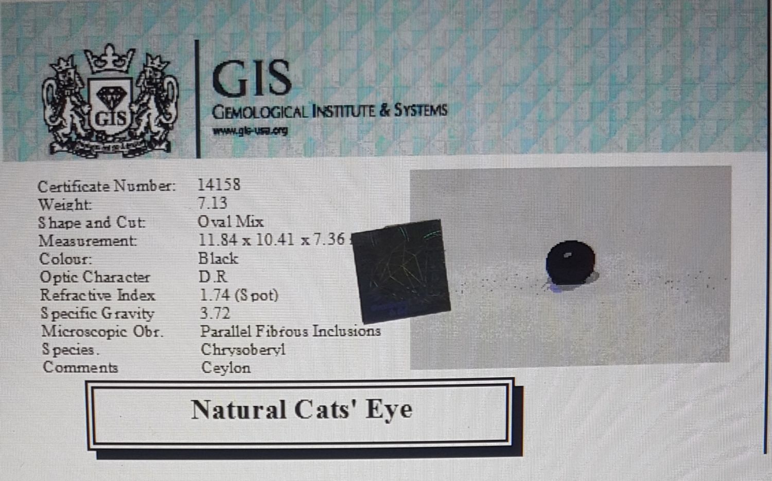 Cats Eye 7.13 Ct.