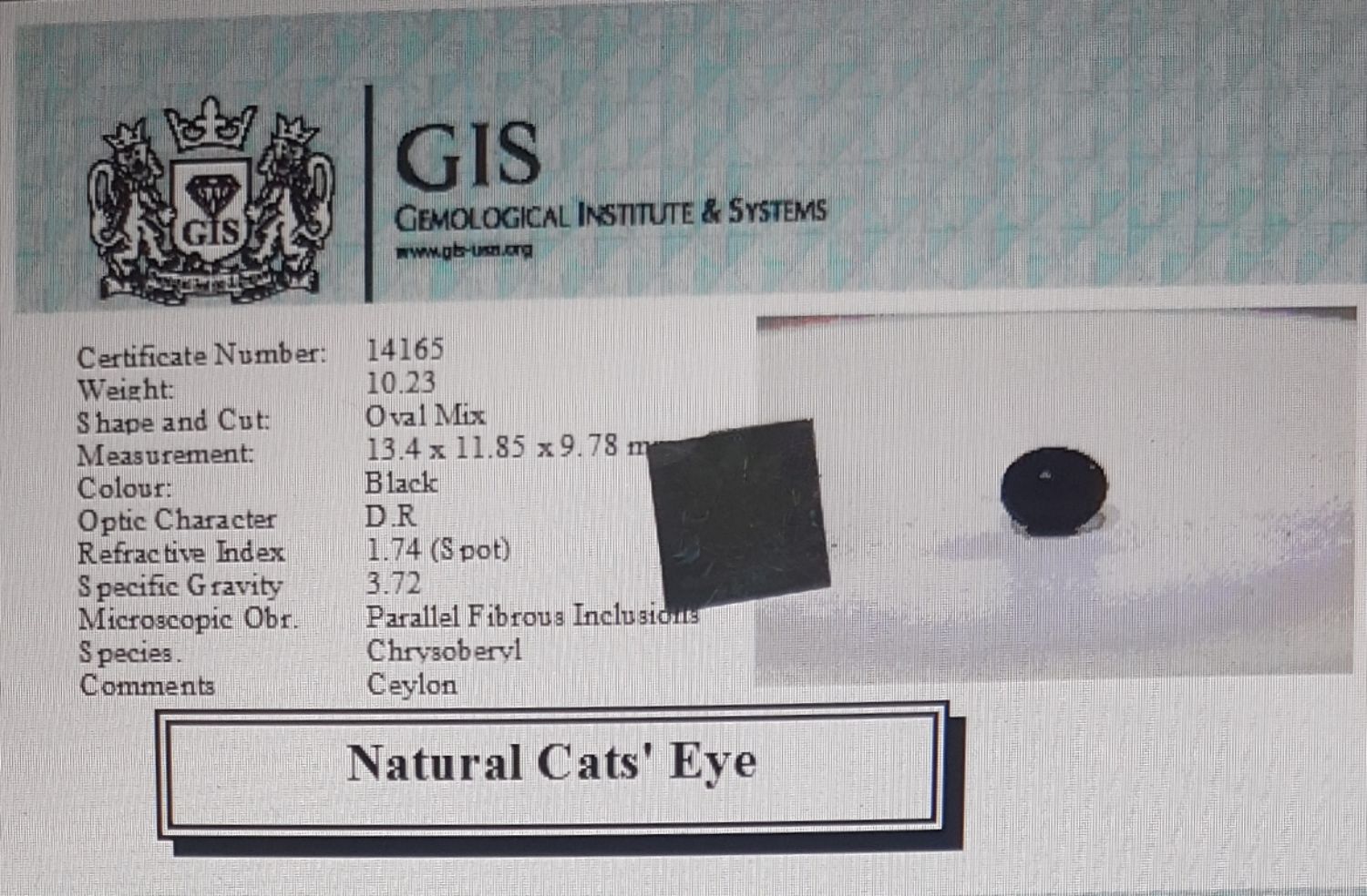 Cats Eye 10.23 Ct.