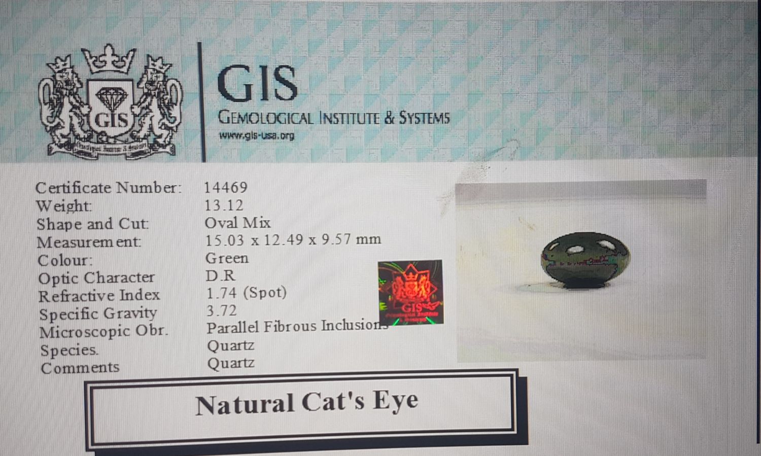 Cat's Eye 13.12 Ct.