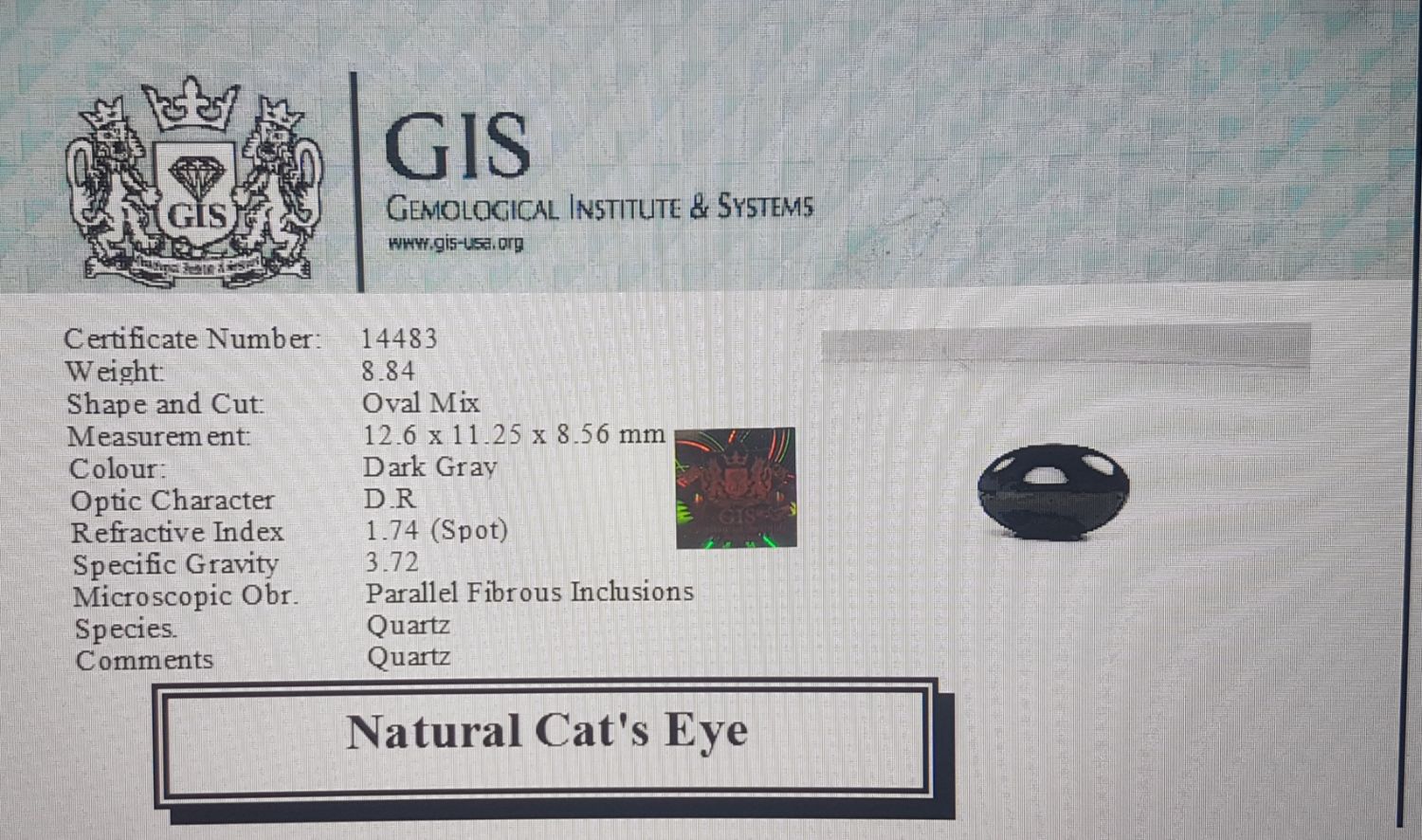 Cat's Eye 8.84 Ct.