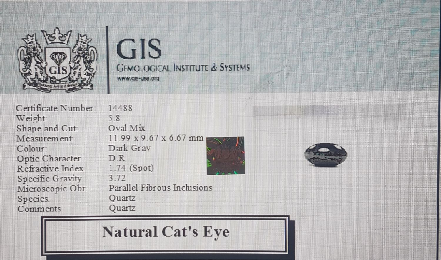 Cat's Eye 5.8 Ct.