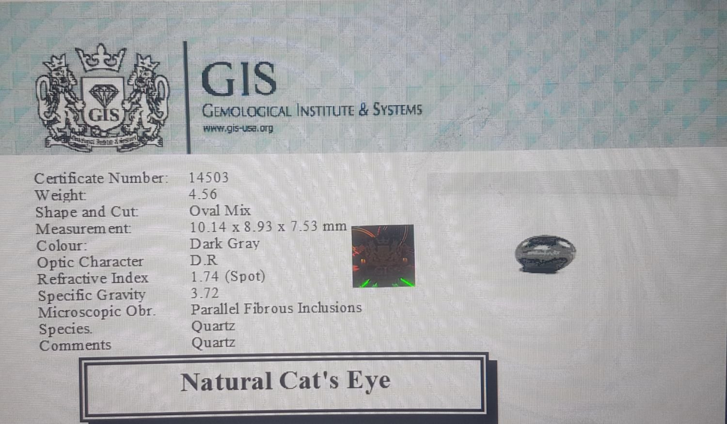 CE1759 3 Cat's Eye 4.56 Ct.