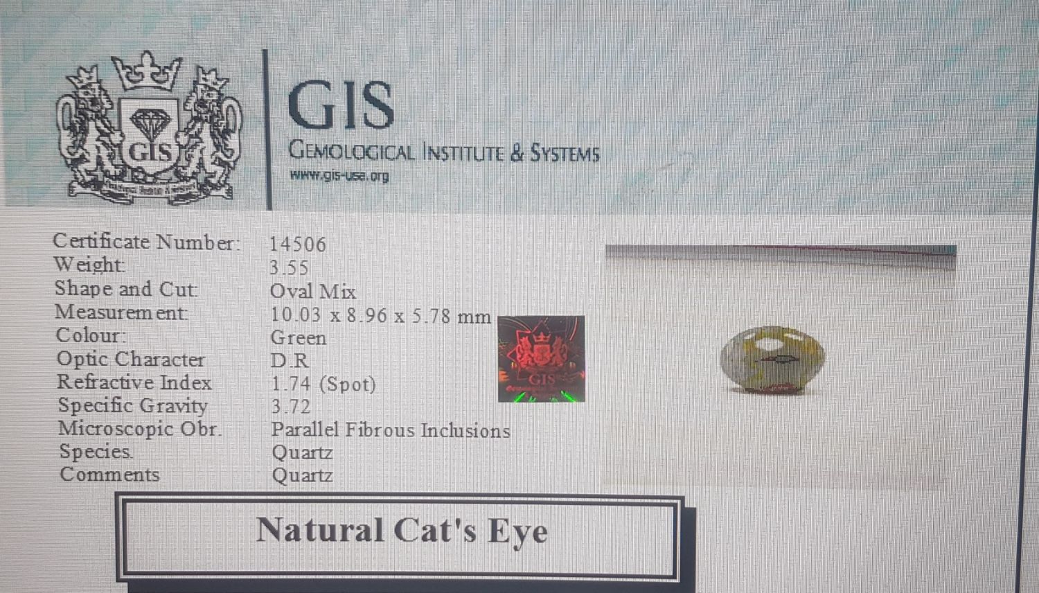 Cat's Eye 3.55 Ct.