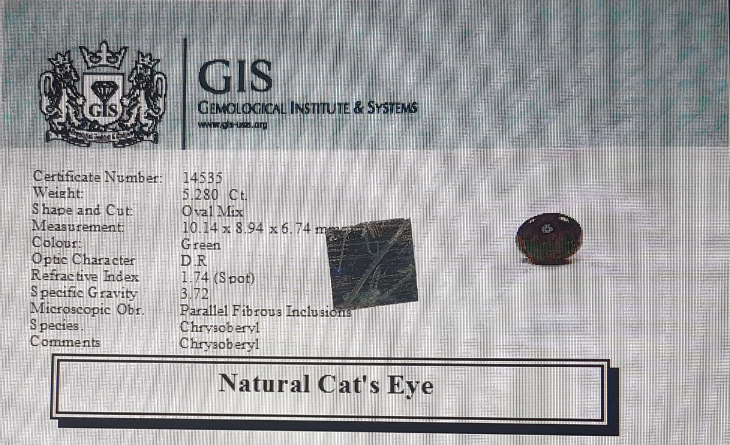 Cat's Eye 5.28 Ct.