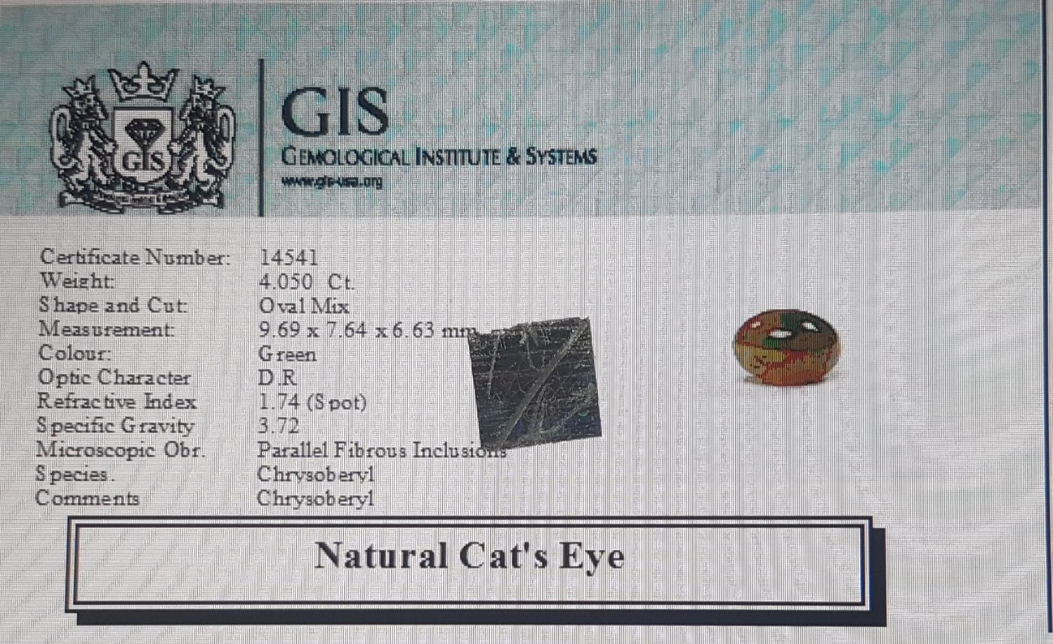 Cat's Eye 4.05 Ct.