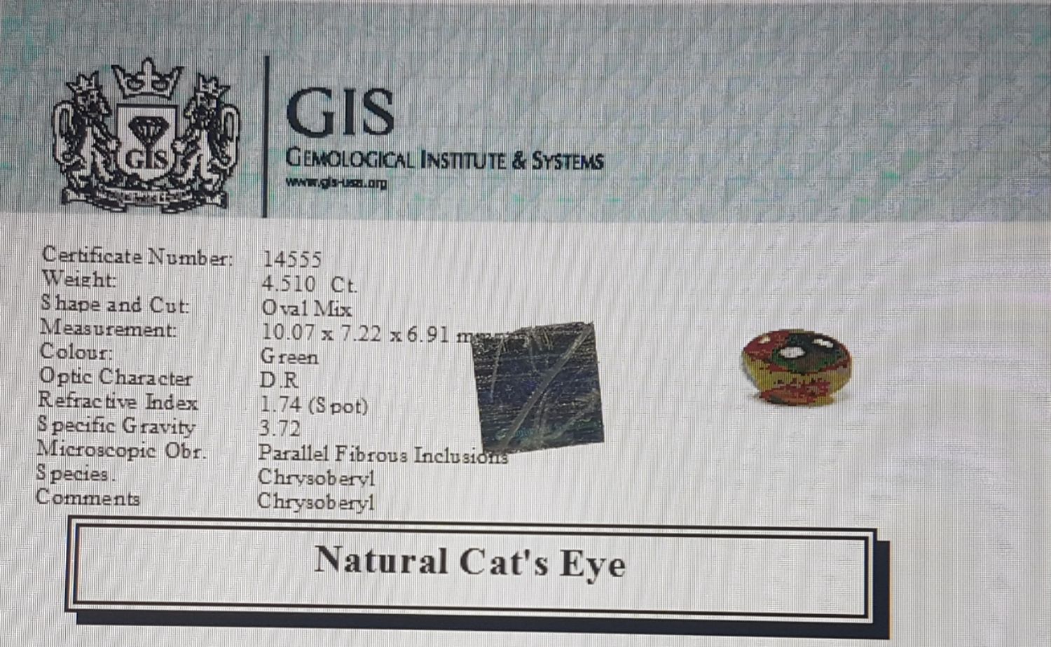 Cat's Eye 4.51 Ct.