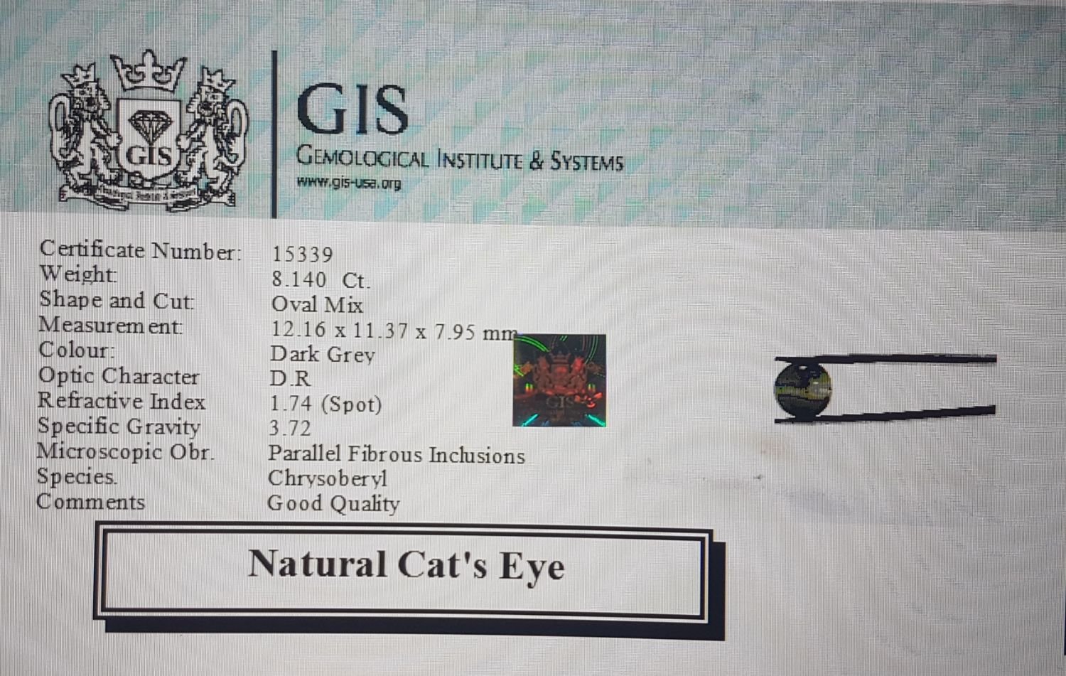 Cat's Eye 8.14 Ct.