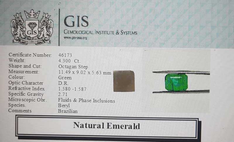 EMR12994 4 1 Emerald 4.3 Ct.
