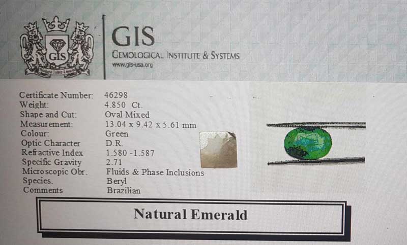 Emerald 4.85 Ct. 5 EMR13119 4 1 Emerald 4.85 Ct.