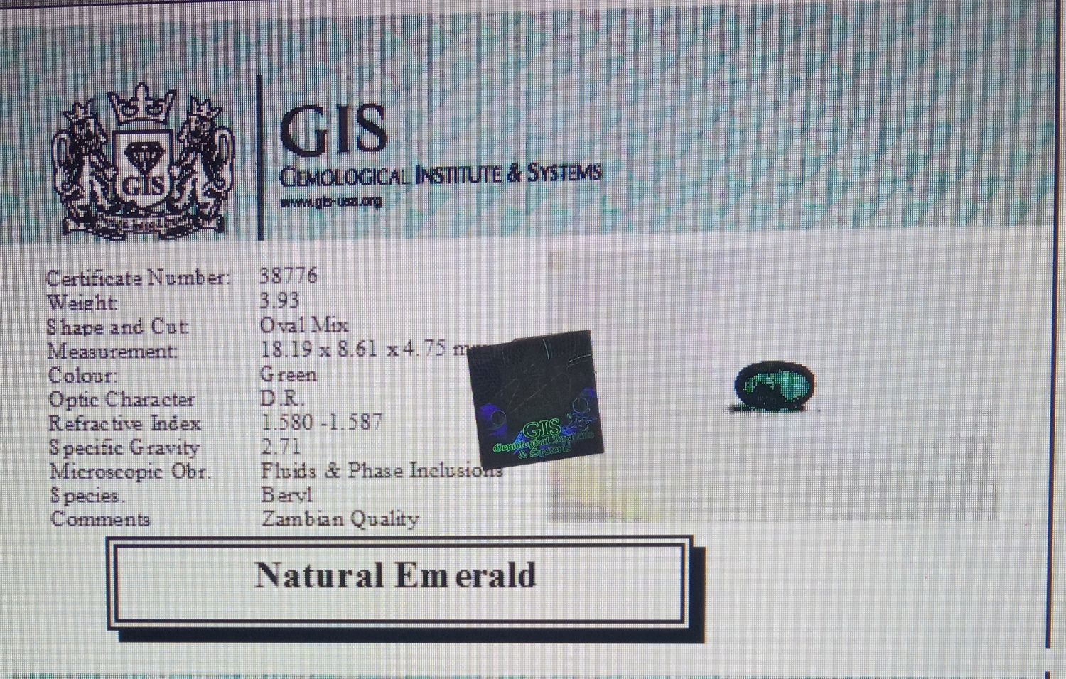Emerald 3.93 Ct.
