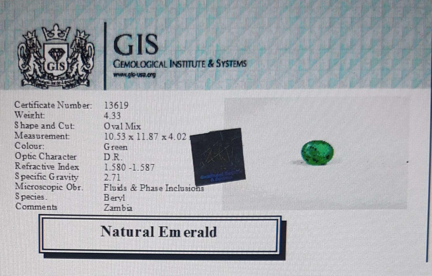 Emerald 4.33 Ct. Emerald 4.33 Ct.