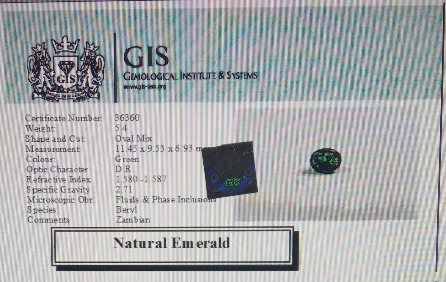 EMR762 4 Emerald 5.4 Ct.